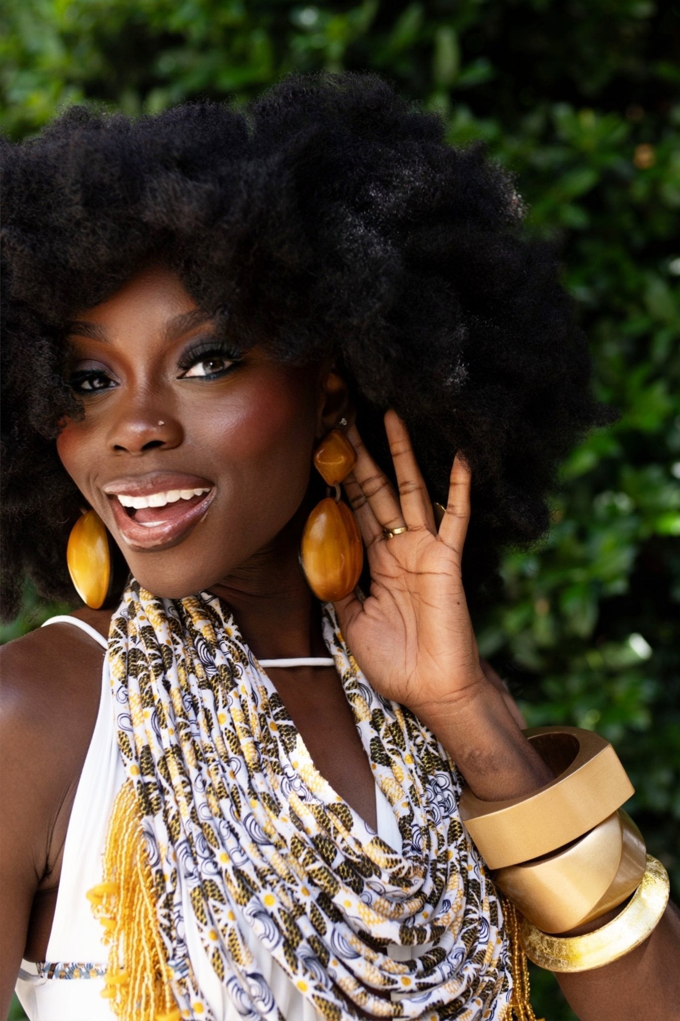 Afro Color Pop Horn Earrings