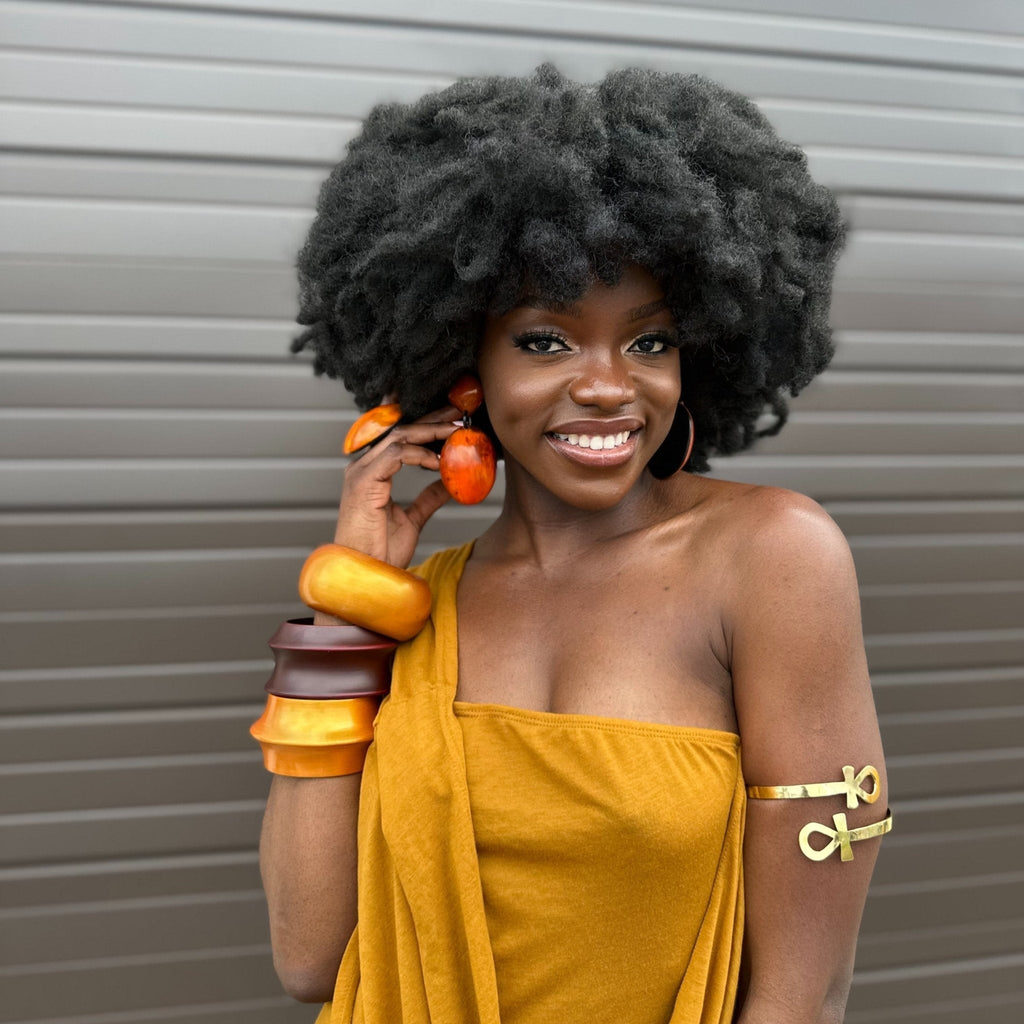 Afro Color Pop Horn Earrings