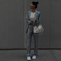After Party Light Blue Satin Two-Piece Set