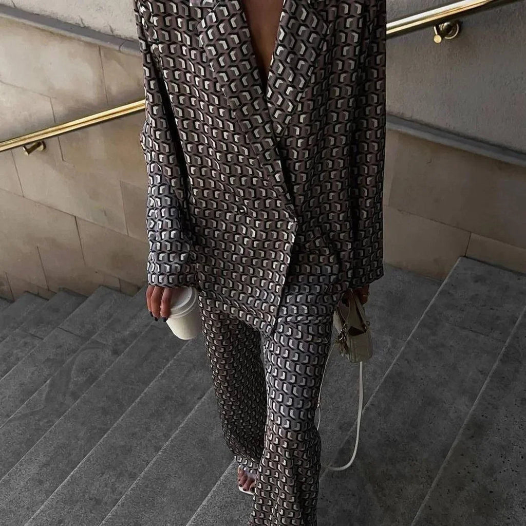 After Party Gray Satin Two-Piece Set