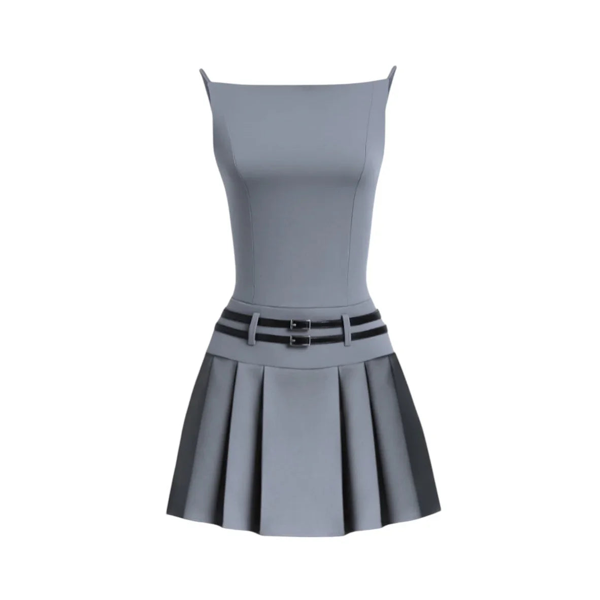Airina Pleated Mini Dress With Belt Detail