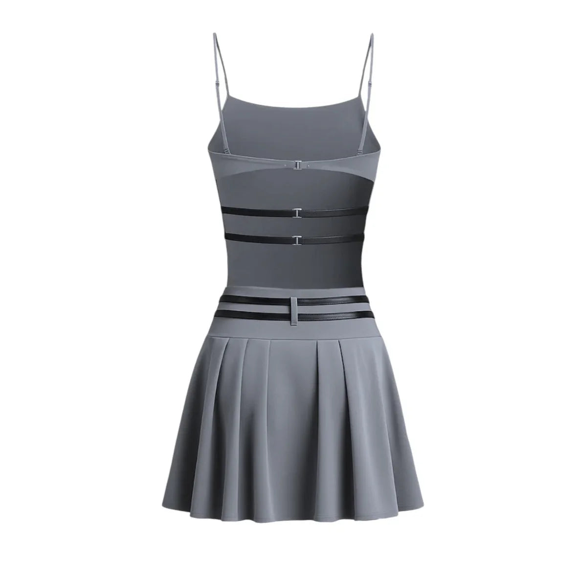 Airina Pleated Mini Dress With Belt Detail