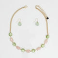AKA Pink and Green Linked Gold Chain Necklace