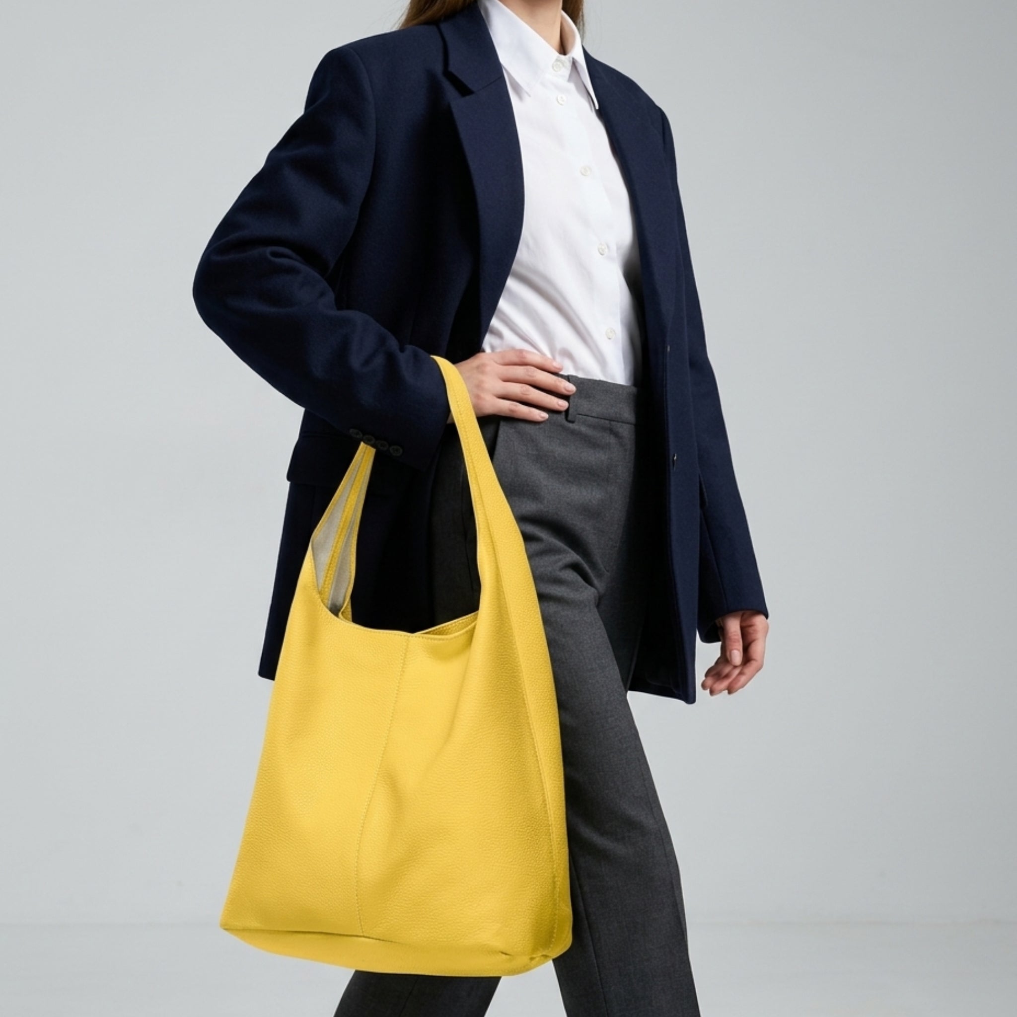 Italian Genuine Calf Leather Hobo Bag 011943