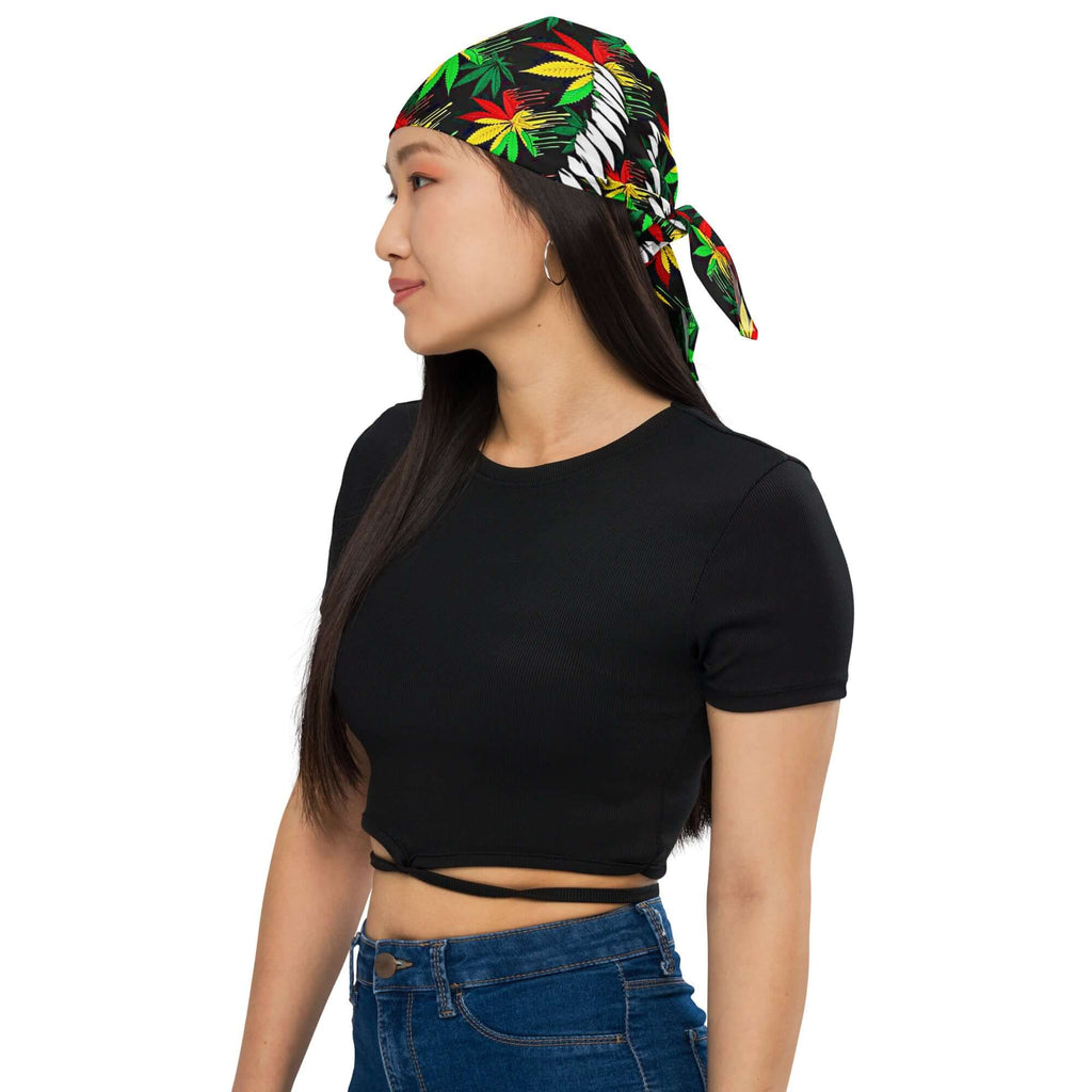 Weed Print 420 Rave Bandana Reversible Face Dust Mask for Music Festivals
