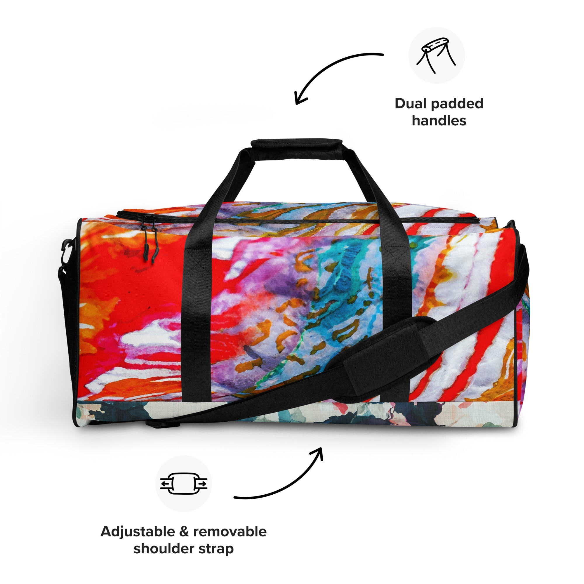 Shibori Watercolor Thumbprint Duffle bag