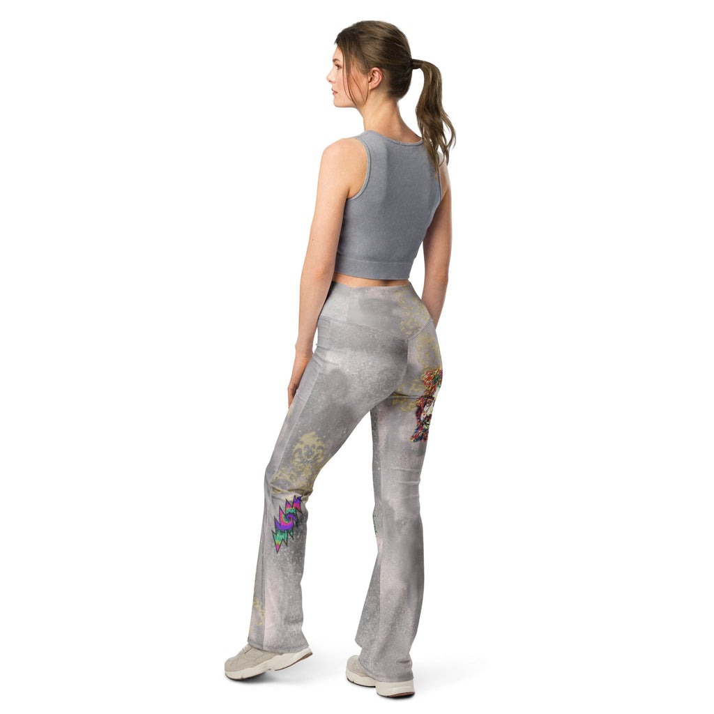 Fleur De Le Graytful Dead Front High Waist Flare Leggings