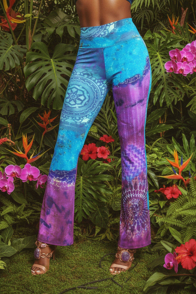 Electric Connection High Waist Flare leggings