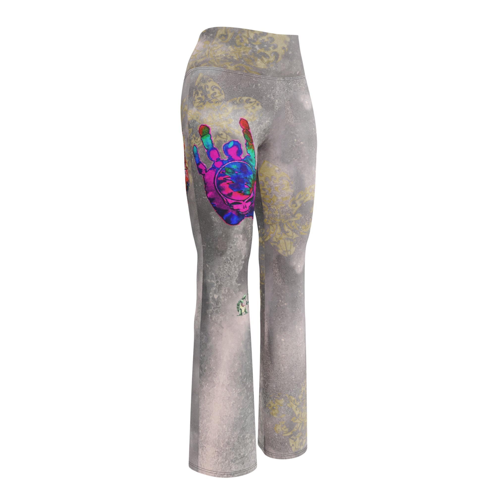 Fleur De Le Graytful Dead Front High Waist Flare Leggings