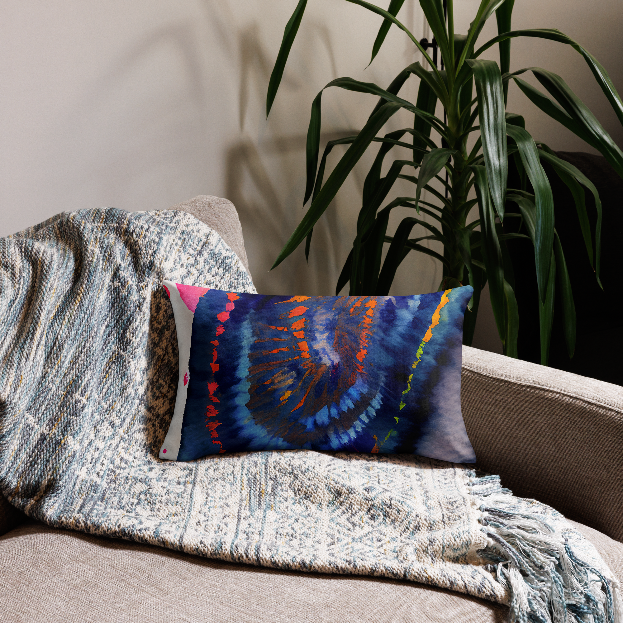 Shibori Womb Print Premium Pillow