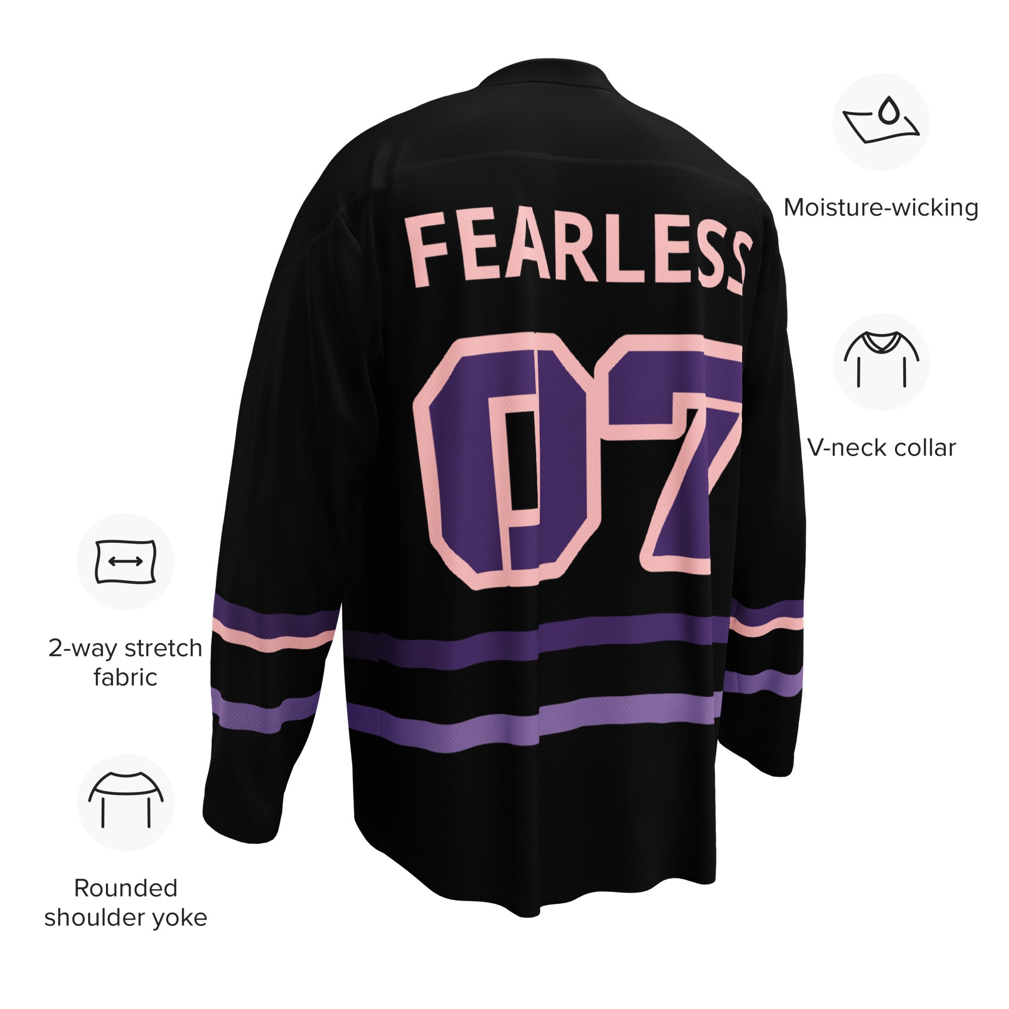 Midnight Crew Hockey Jersey | Women's Black & Purple — Hunter & Havoc