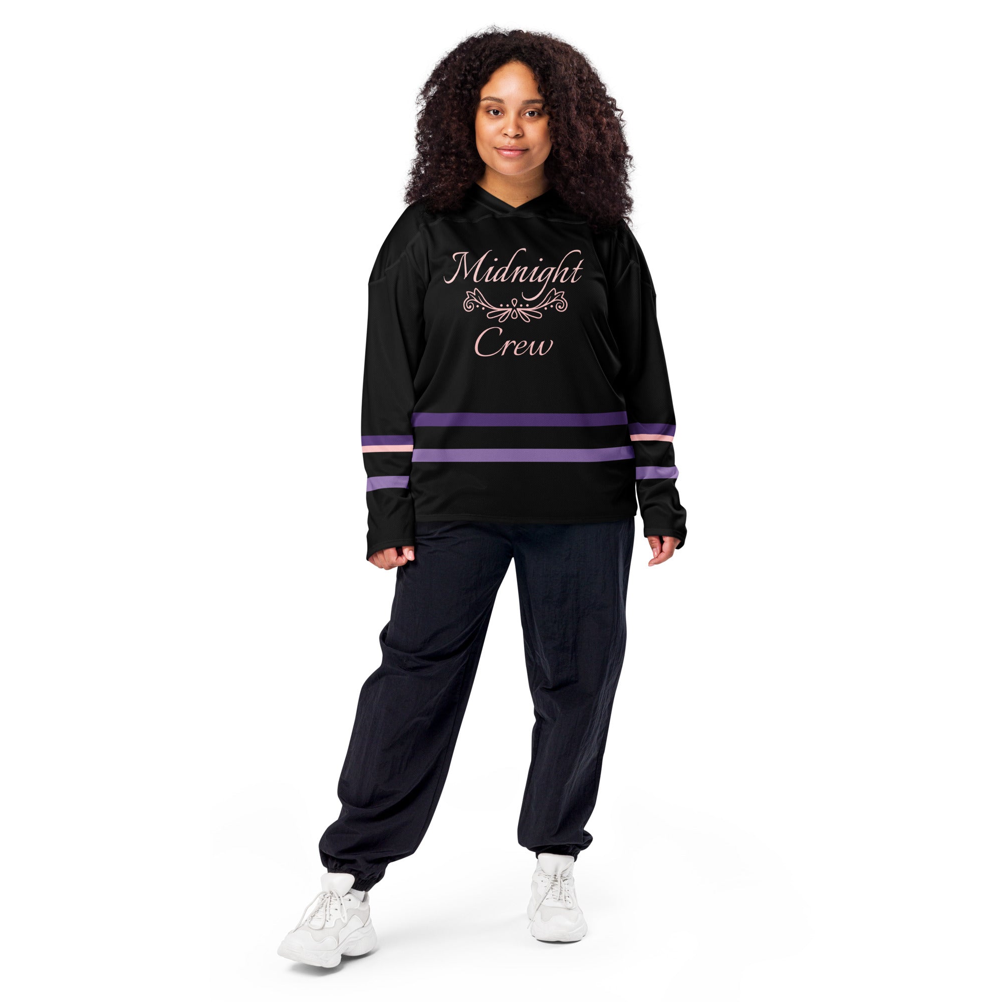 Midnight Crew Hockey Jersey | Women's Black & Purple — Hunter & Havoc