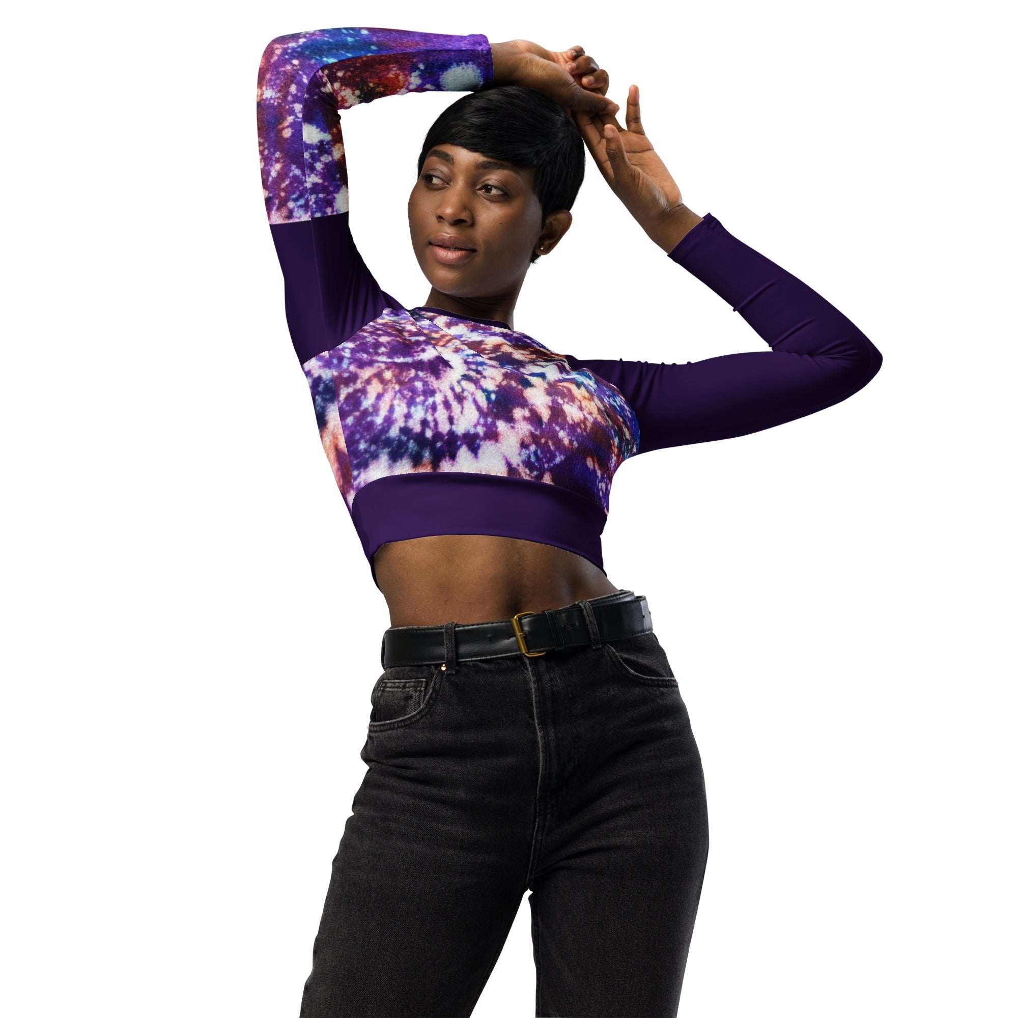 Cheer Tye Dye long-sleeve crop top