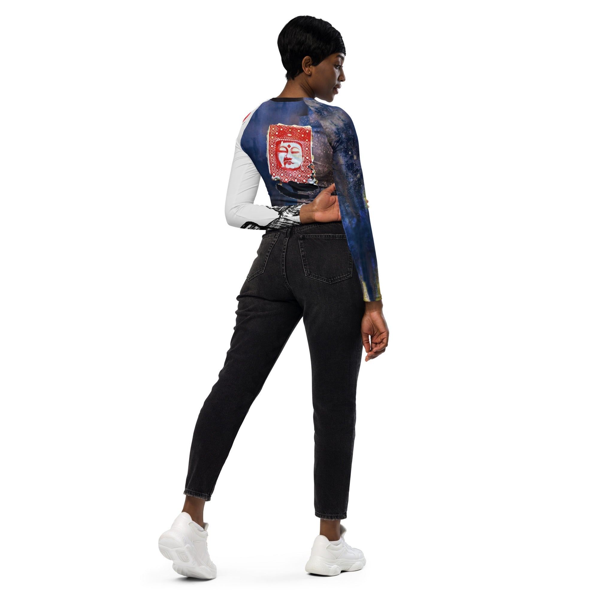 Buddha Vibes long-sleeve crop top