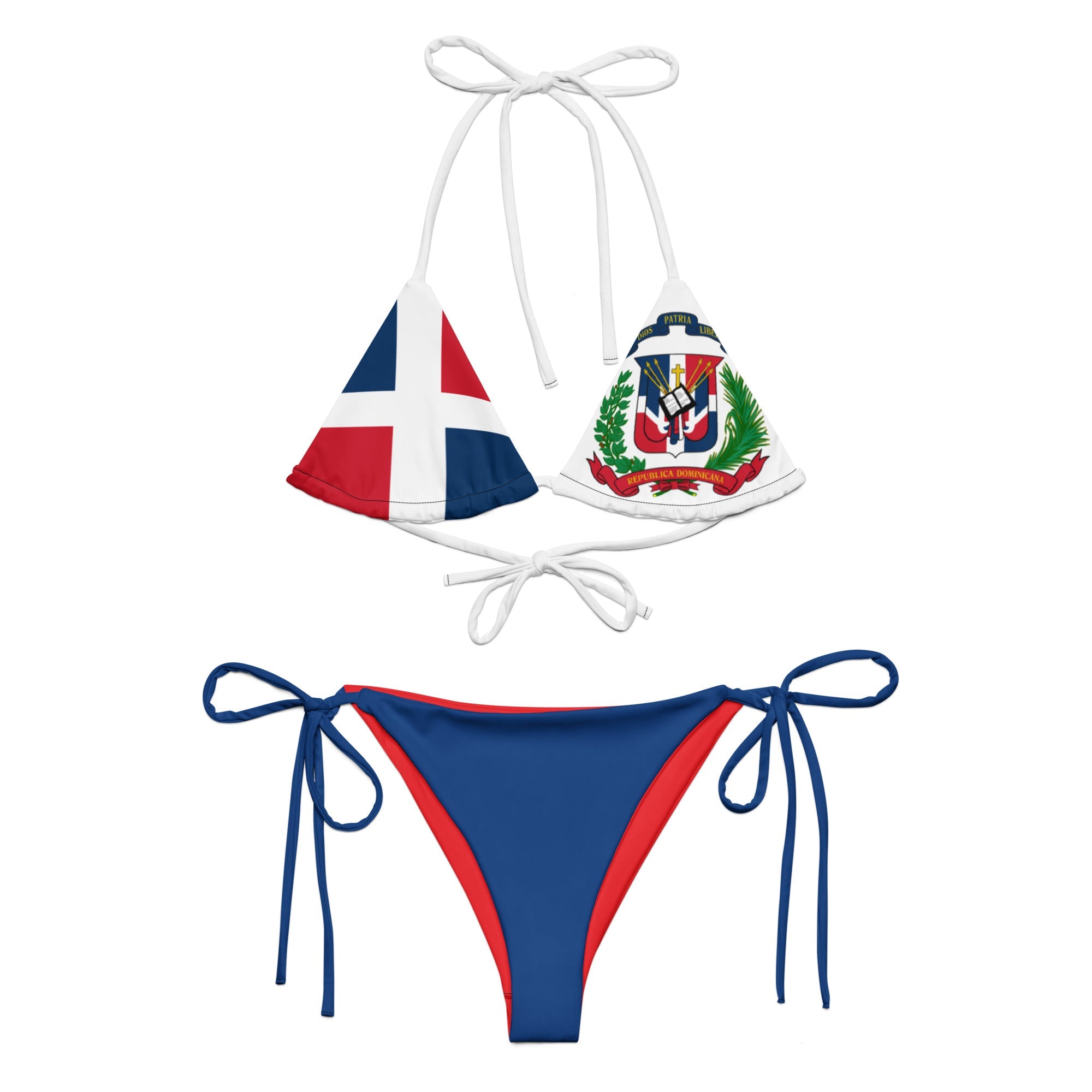 Dominican Republic Flag String Bikini