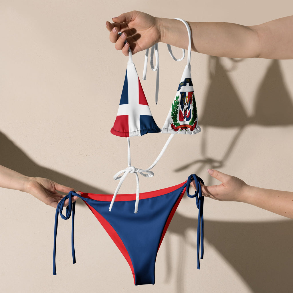 Dominican Republic Flag String Bikini