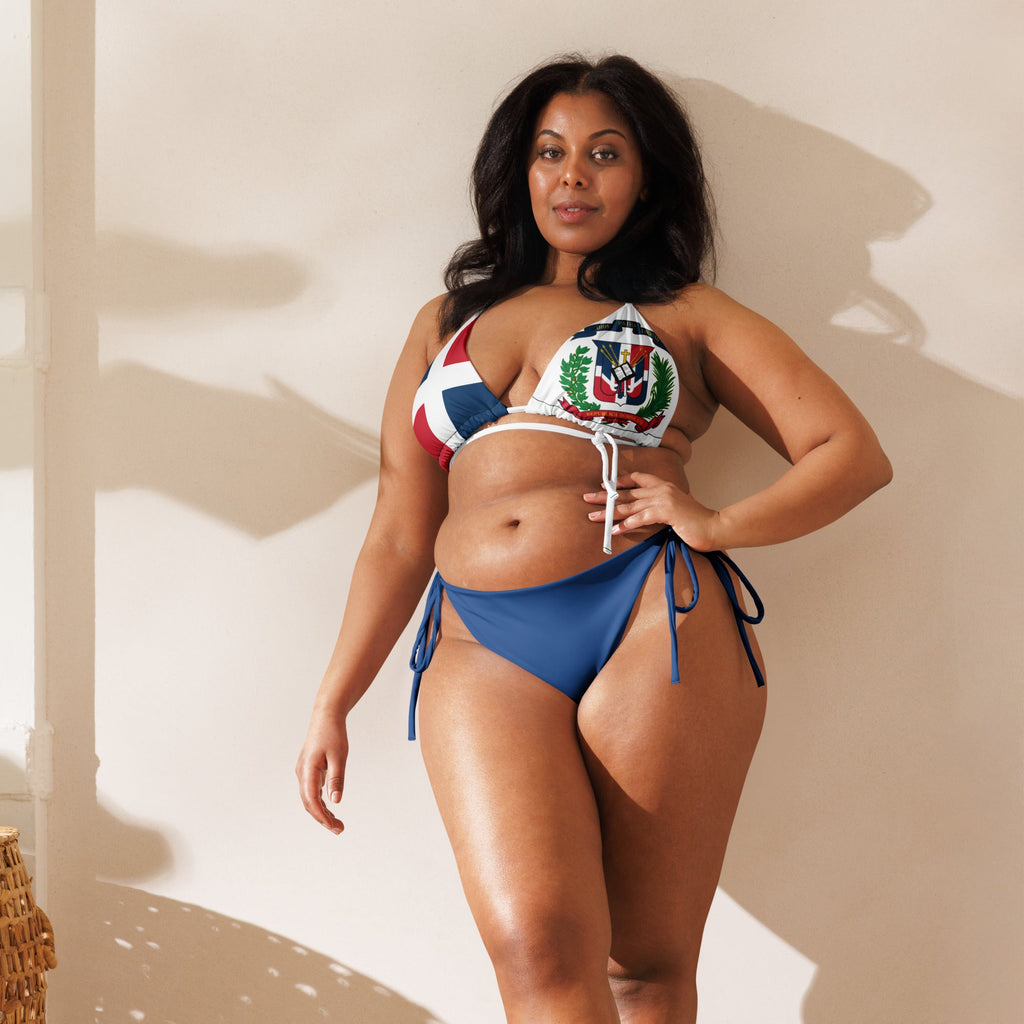 Dominican Republic Flag String Bikini