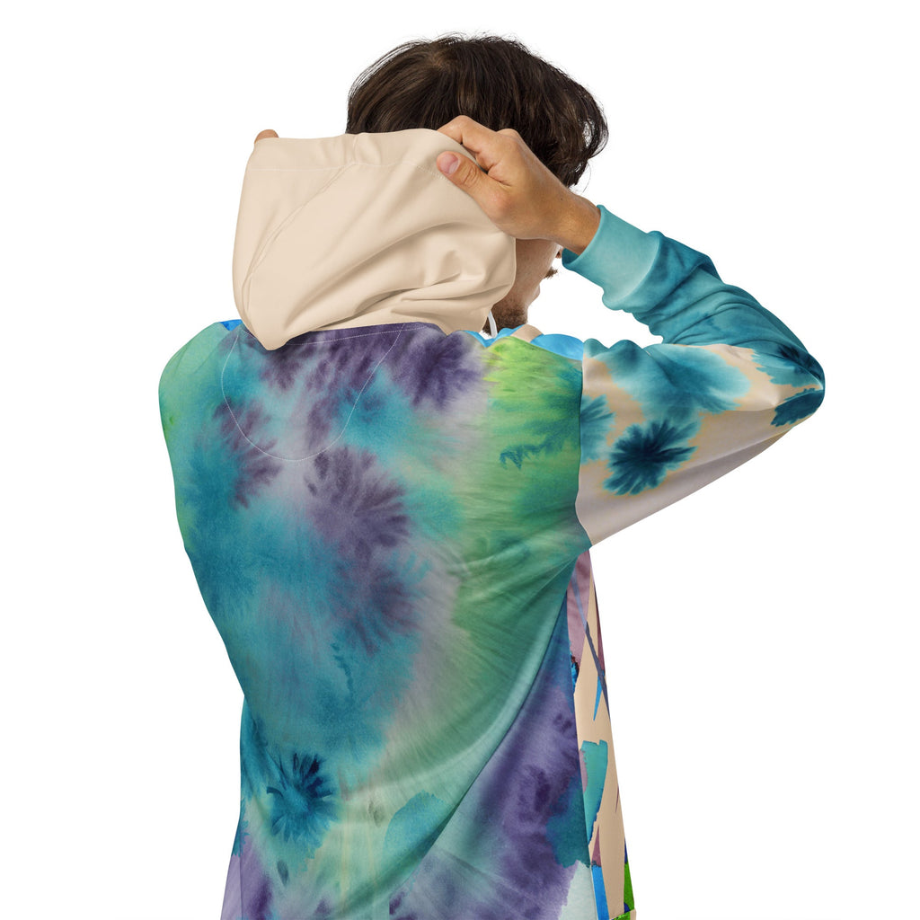 Watercolor Stripe Brush Stroke Unisex zip hoodie