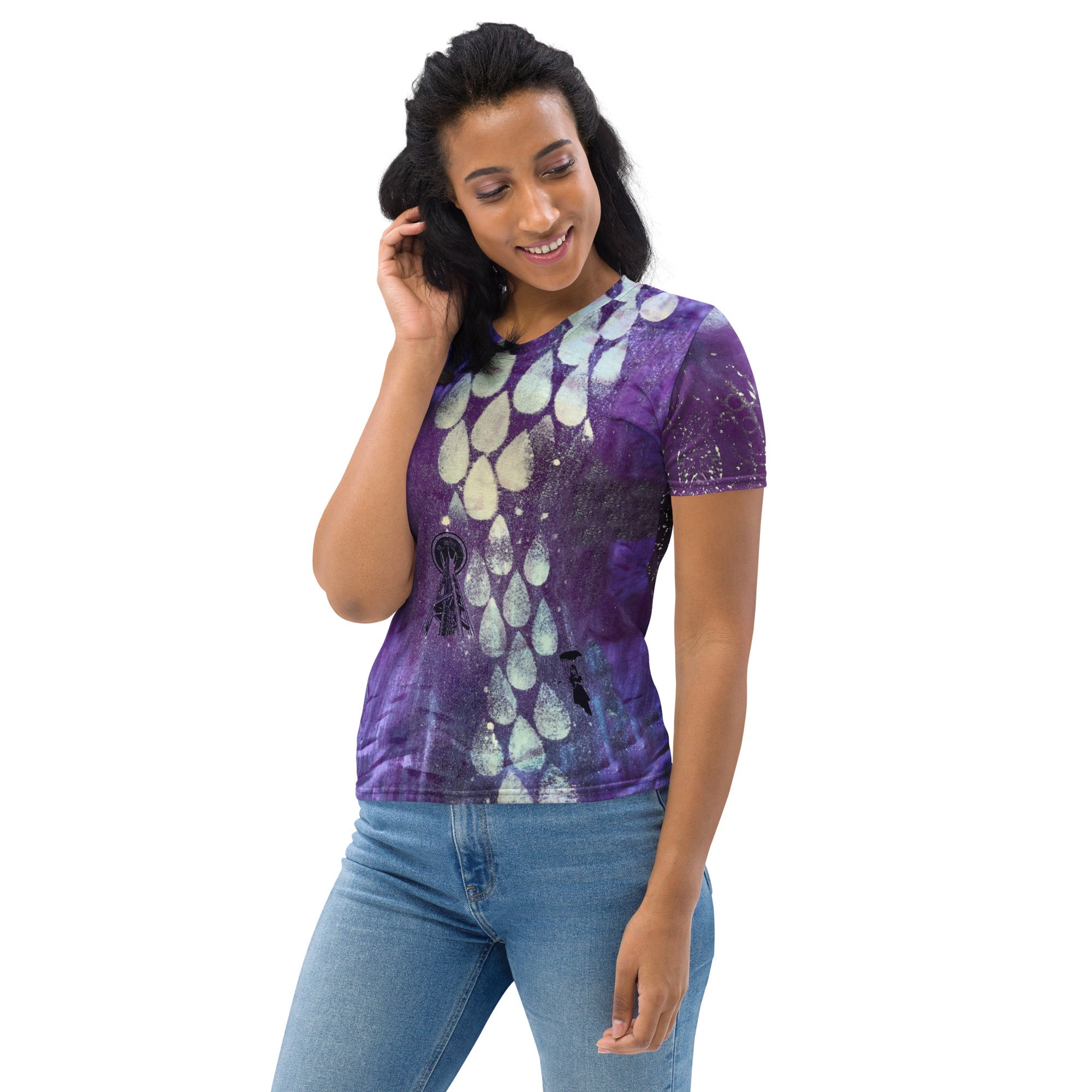 Purple Nebula Cloud with a Chance of Seattle Rain Women's T-shirt
