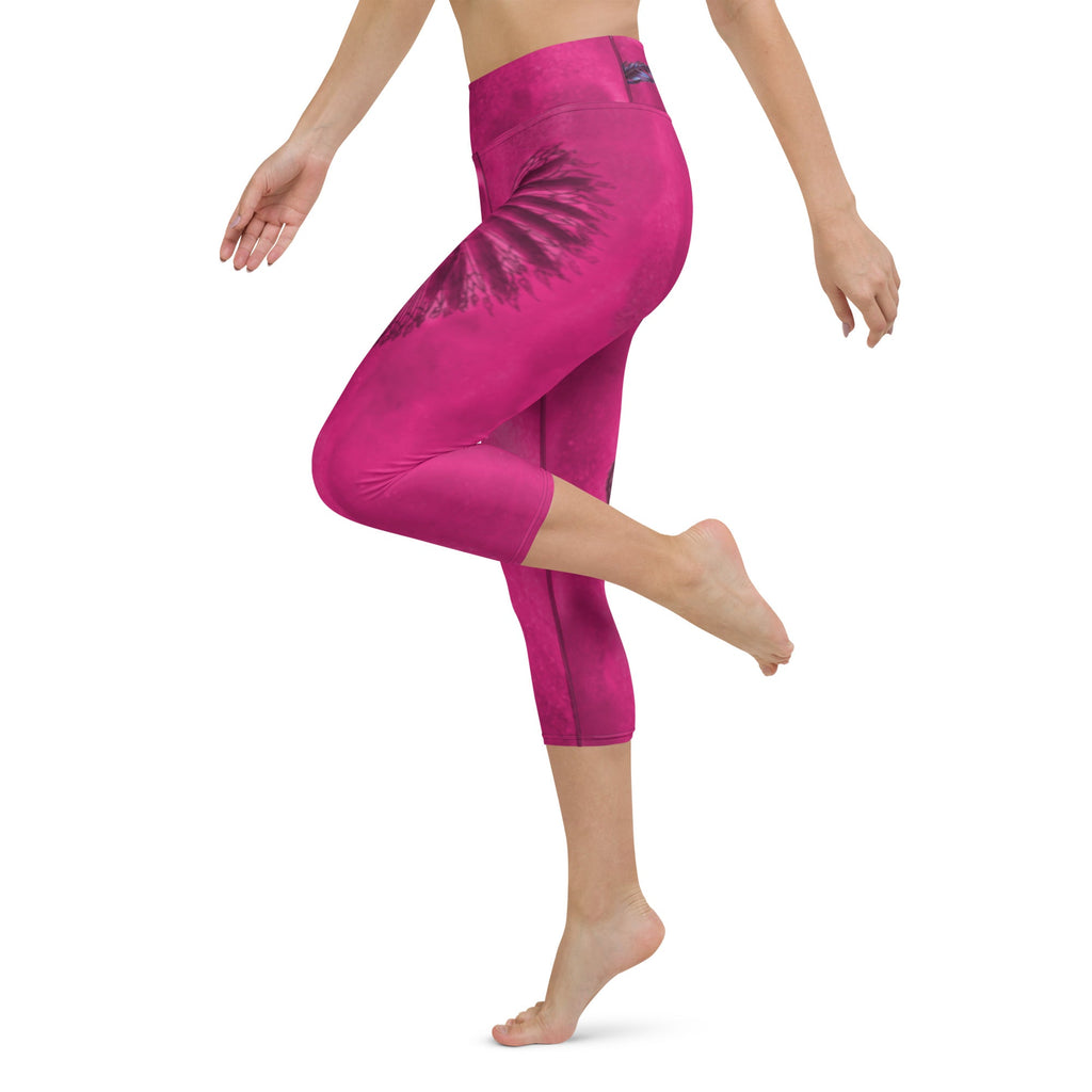 Hot Pink Hazey Breeze High Waist Capri Leggings