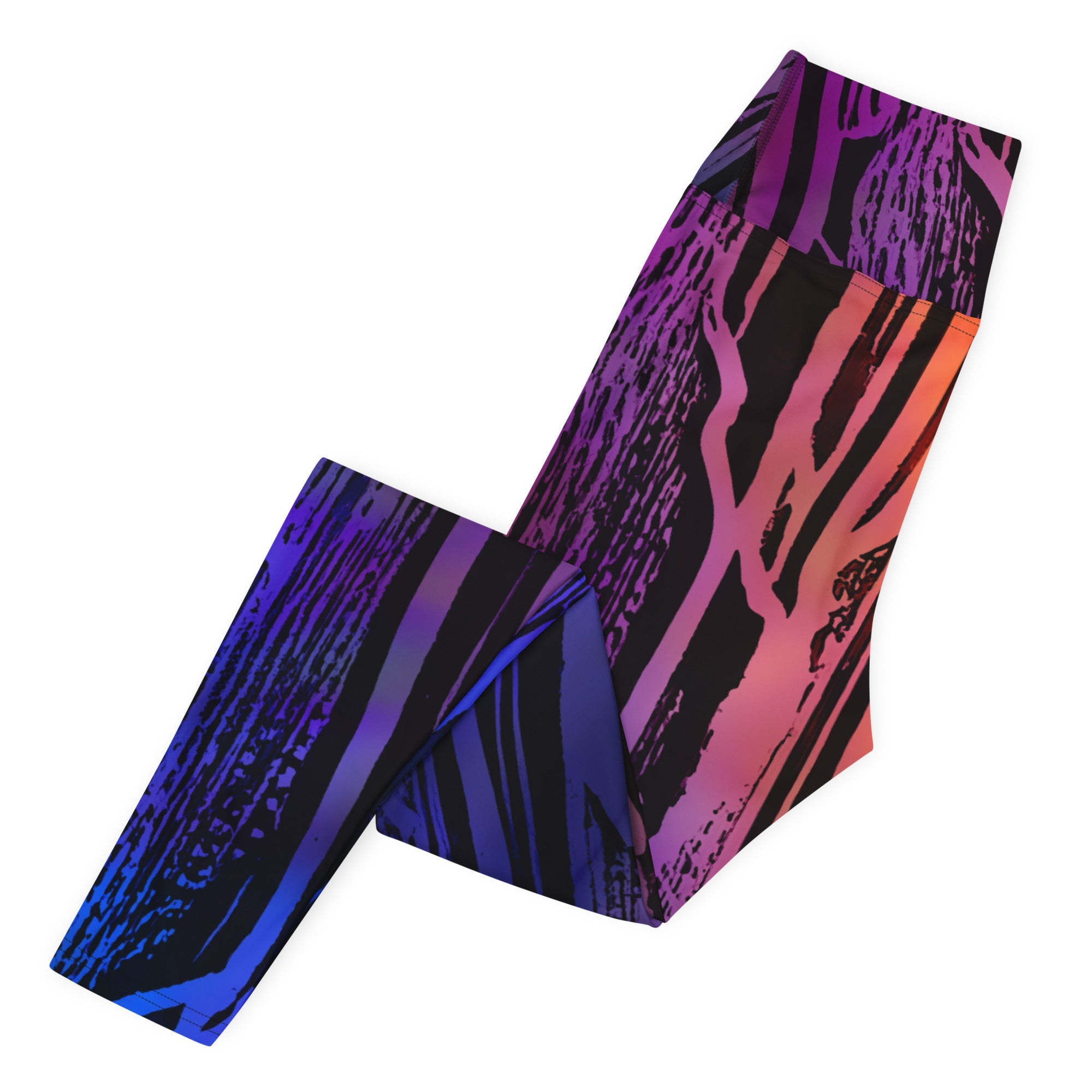 Cyberpunk Woodgrain Sherbert High Waist Leggings