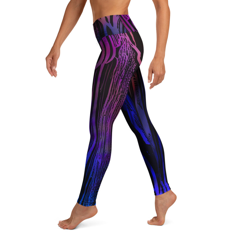 Cyberpunk Woodgrain Sherbert High Waist Leggings