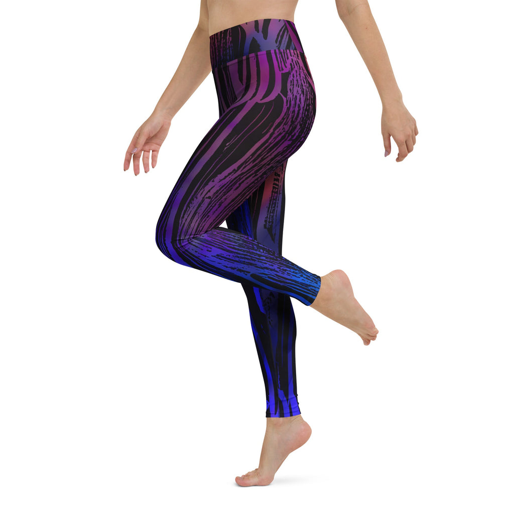 Cyberpunk Woodgrain Sherbert High Waist Leggings