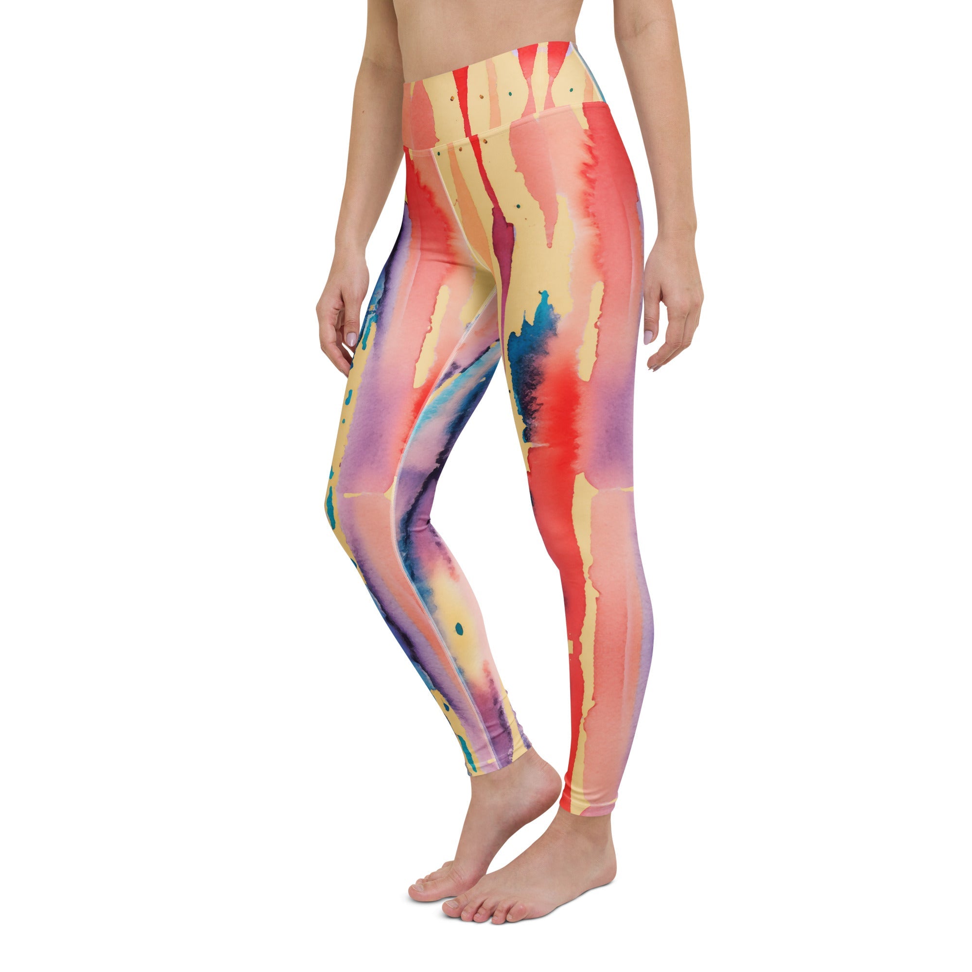 Watercolor Drip High Waist Yoga Leggings