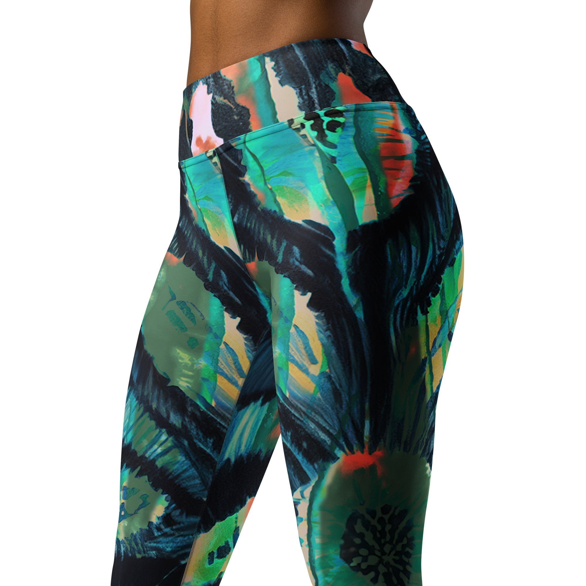 Shibor Floral Print High Waist Leggings