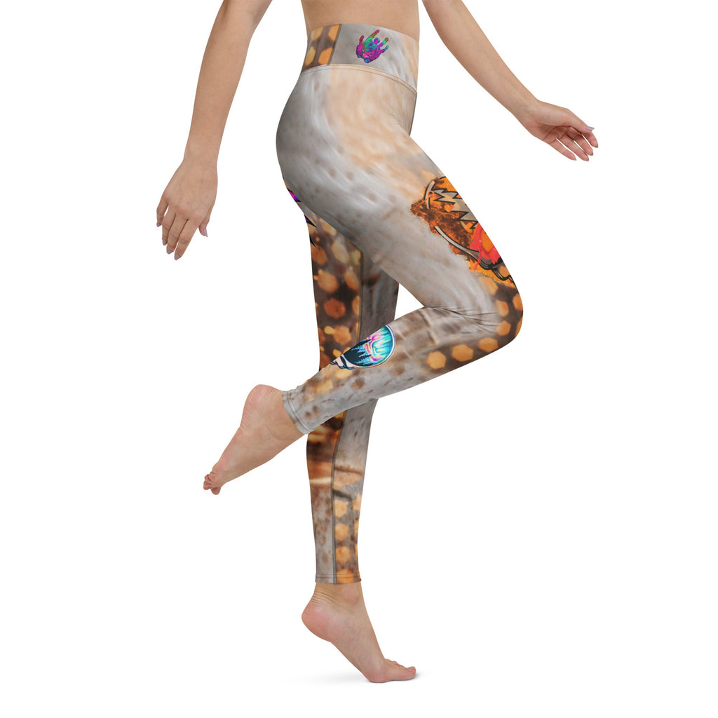 Desert Gold Skully Yoga Leggings