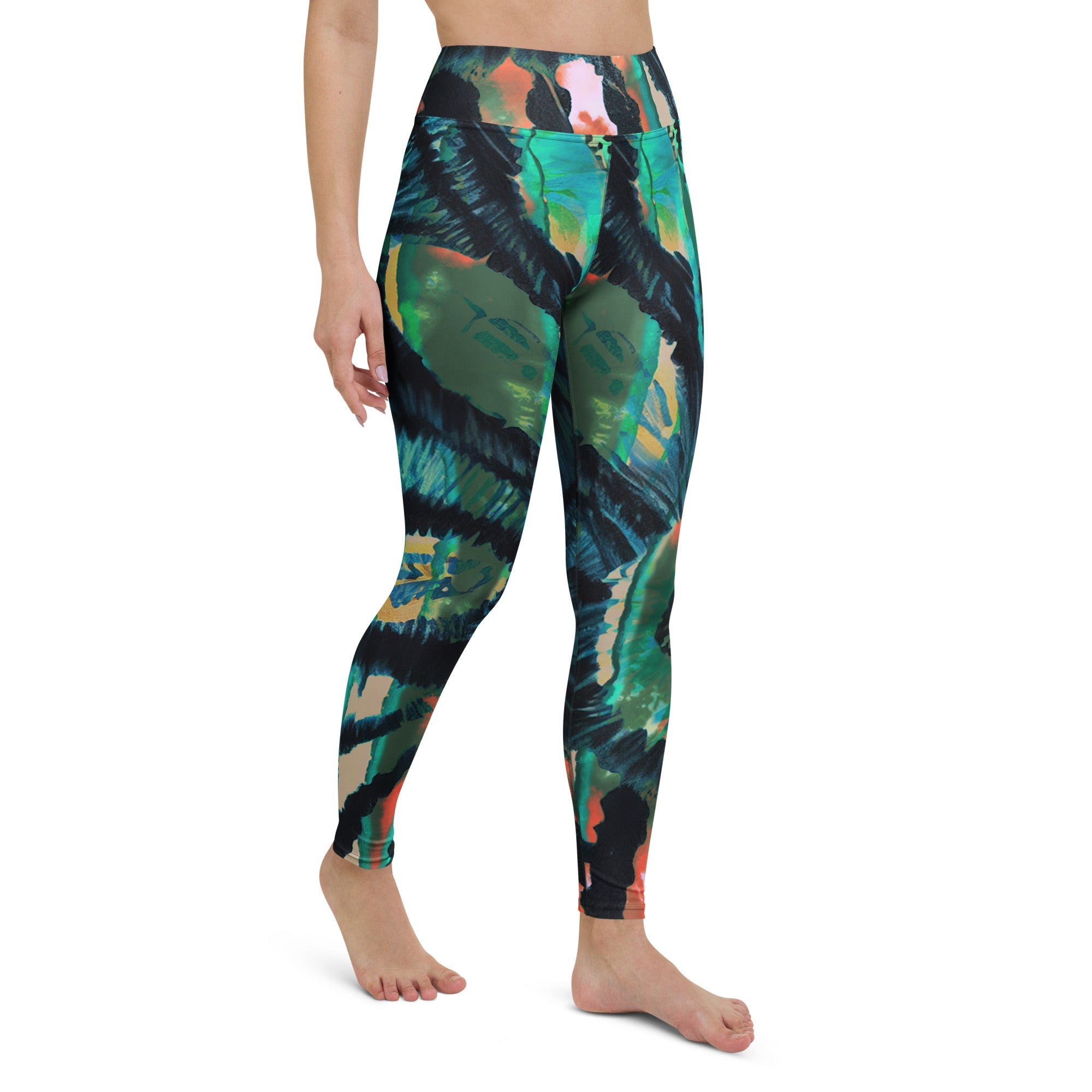 Shibor Floral Print High Waist Leggings