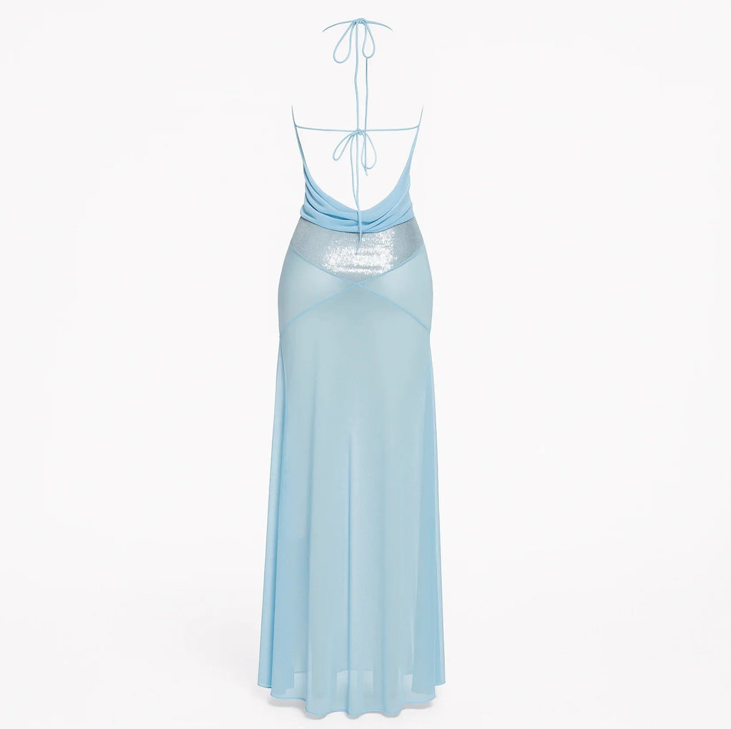 Amaia Sequin Backless Maxi Dress