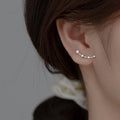 Sterling Silver CZ Arch Earrings