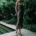 Ariel's Embrace Black Sequined Midi Dress