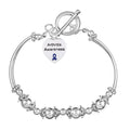 Arthritis Awareness Heart Charm Partial Beaded Bracelet
