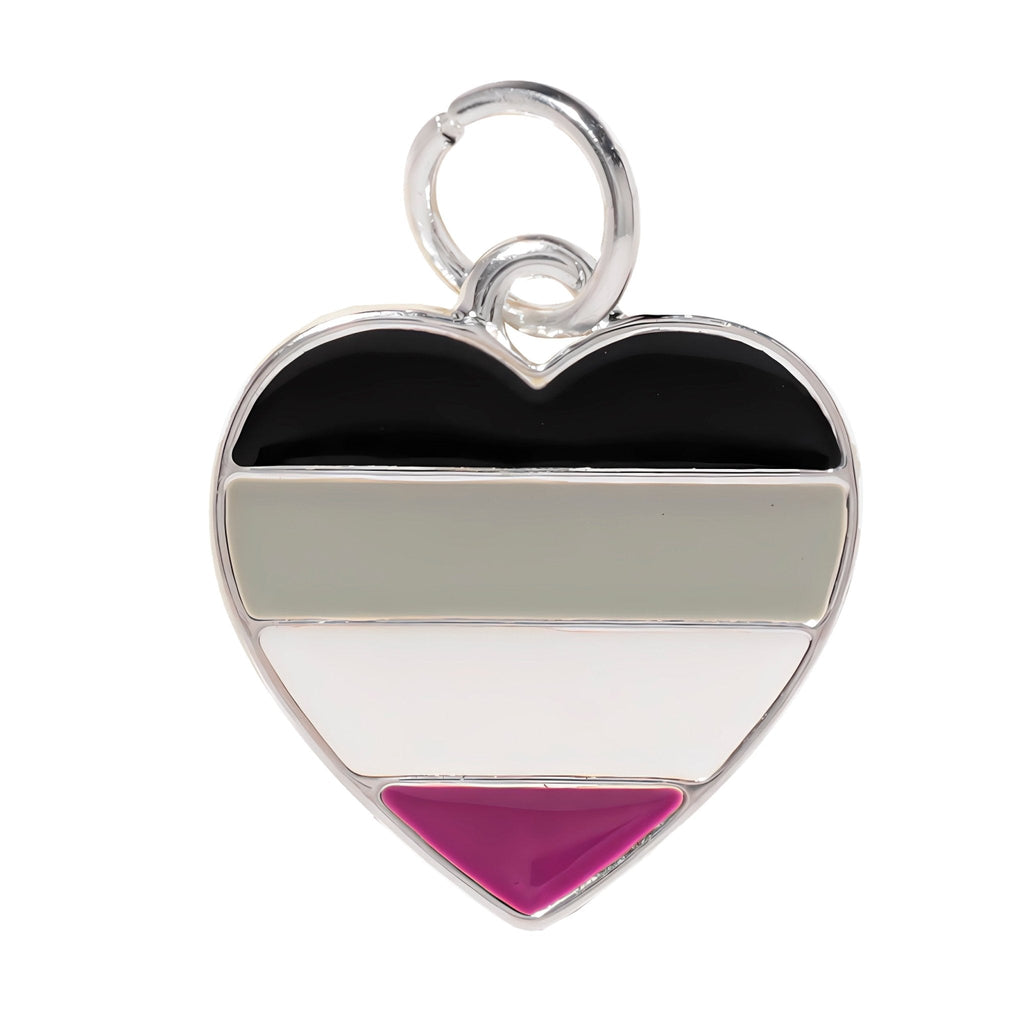 Asexual LGBTQ Pride Heart Charms