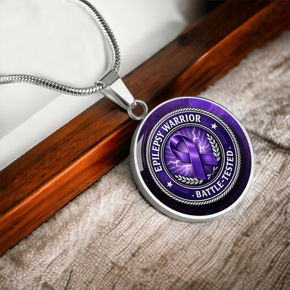 Epilepsy Warrior – Battle-Tested Round Pendant Necklace