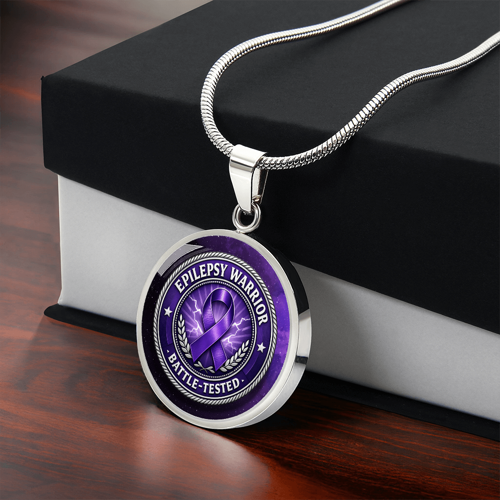 Epilepsy Warrior – Battle-Tested Round Pendant Necklace