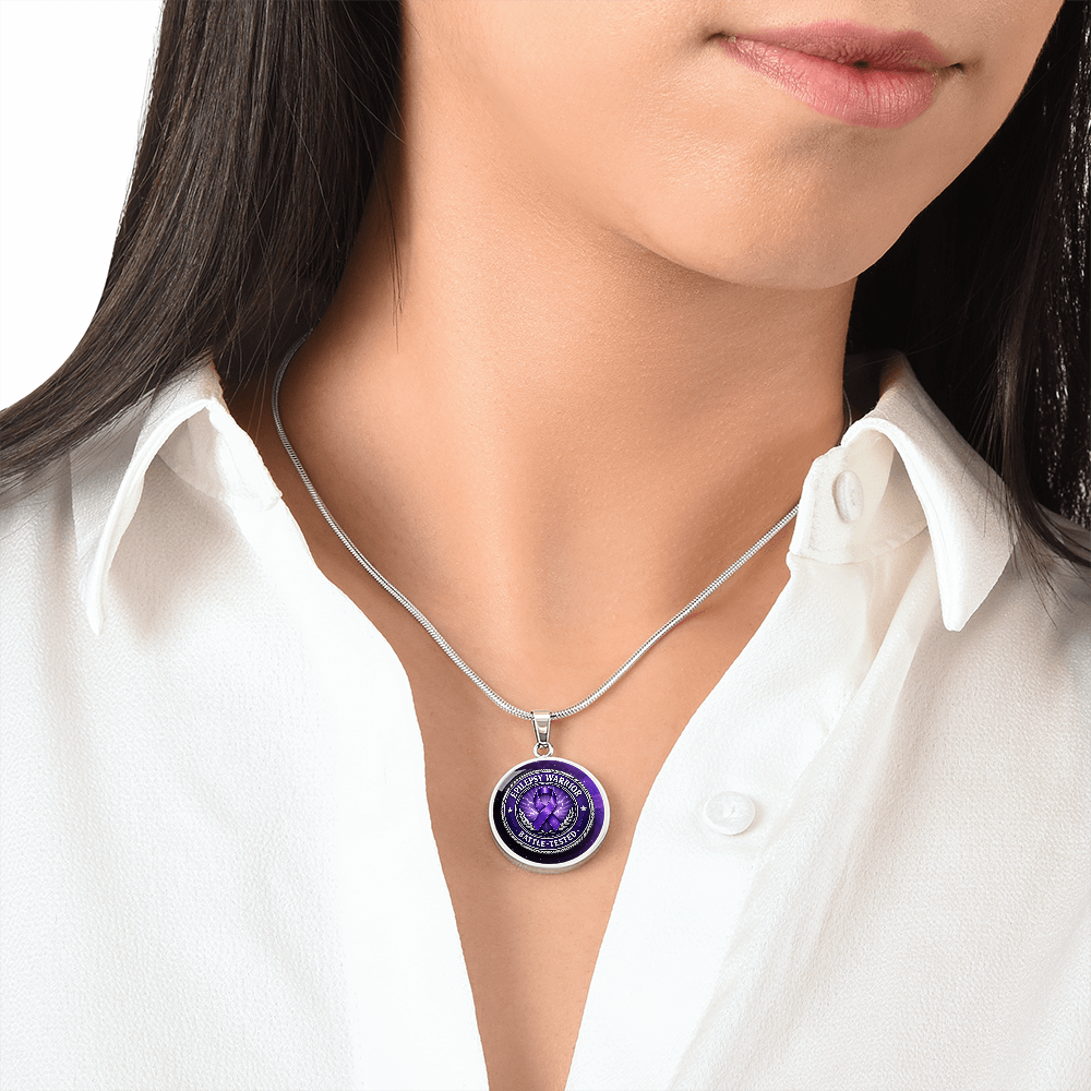 Epilepsy Warrior – Battle-Tested Round Pendant Necklace