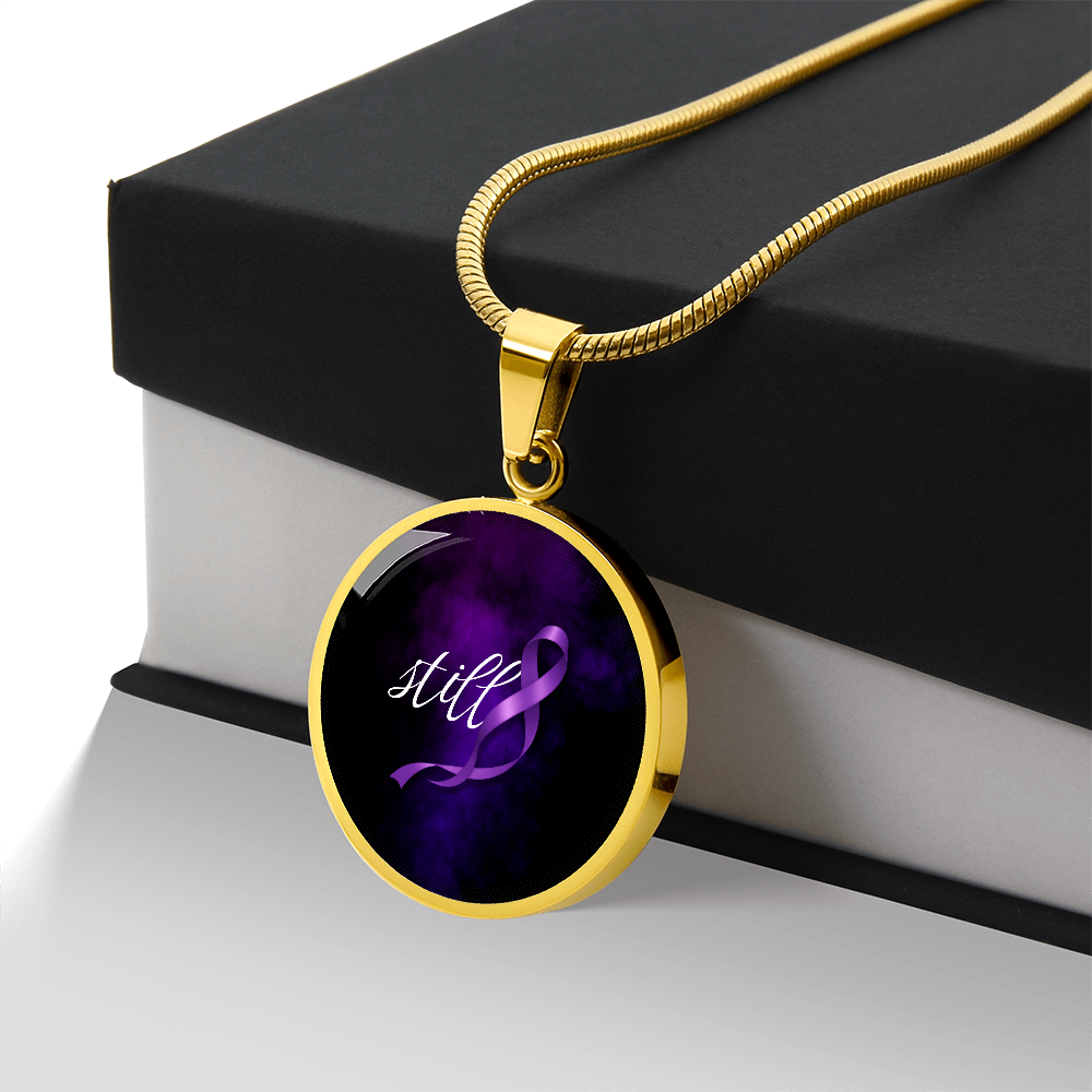 Still Round Pendant Necklace for Epilepsy Awareness