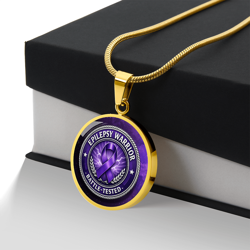 Epilepsy Warrior – Battle-Tested Round Pendant Necklace