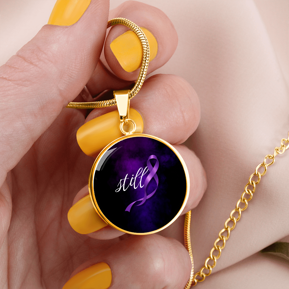Still Round Pendant Necklace for Epilepsy Awareness