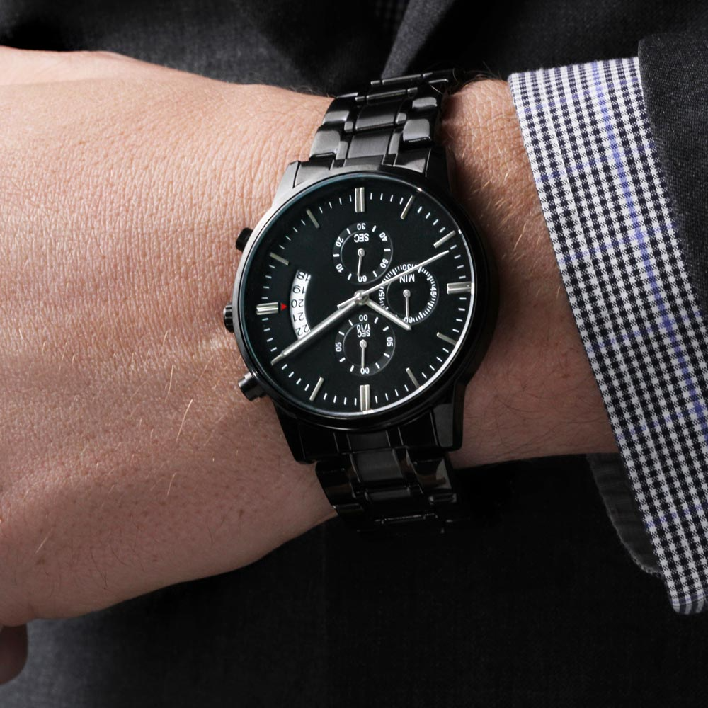 Still Here. Still Ticking. Engraved Chronograph Watch | Epilepsy Awareness Gift