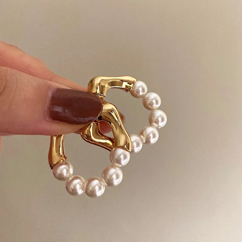 Aurora Pearl Hoop Earrings