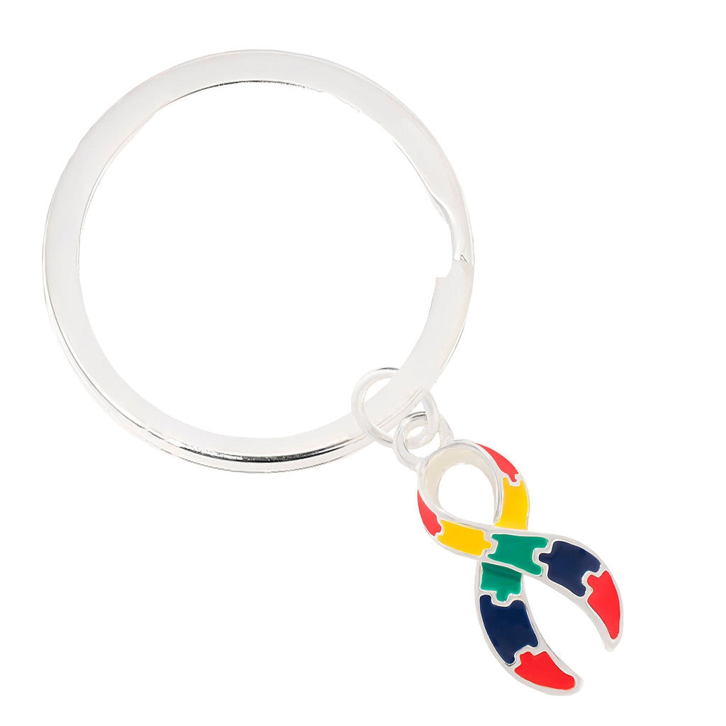 Autism Ribbon Awareness Split Style Key Chains