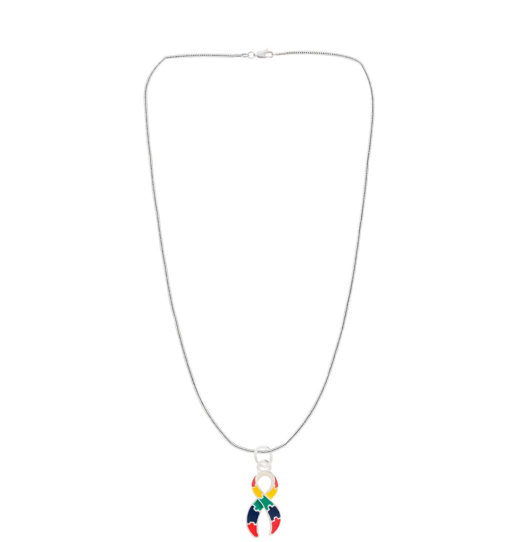 Autism Ribbon Charm Necklaces