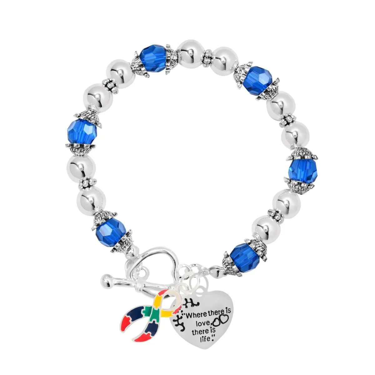 Autism Ribbon Where There Is Love Bracelets