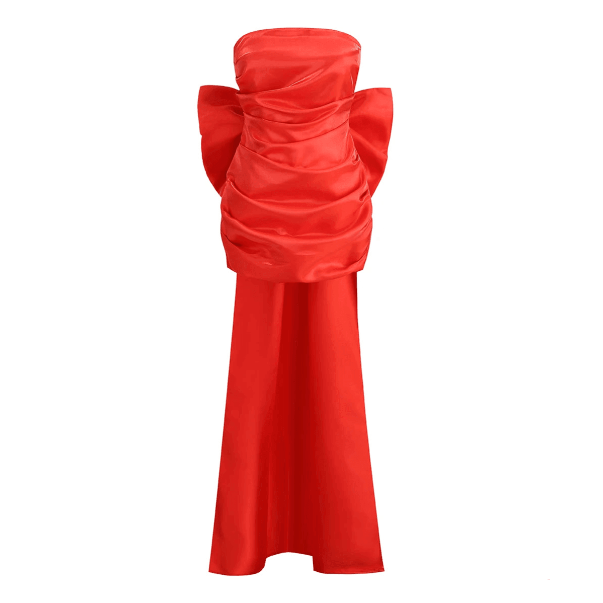 Away to Wonderland Red Satin Mini Dress with Oversized Bow