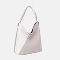 David Jones PU Leather Handbag with Woven Handle