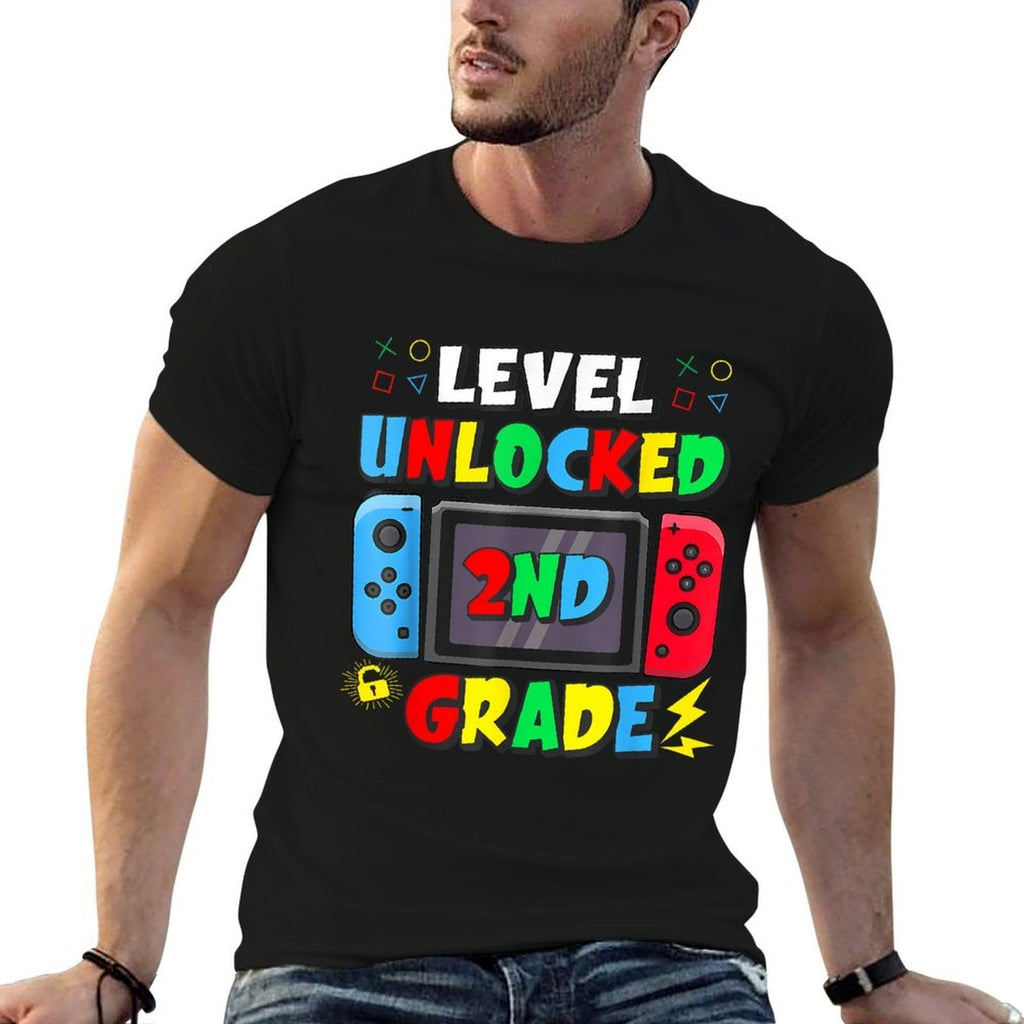 First Day Of 2nd Grade Level Unlocked Game Back To School  Summer-ready Fabric T-Shirt